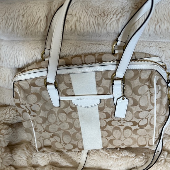 Coach Signature Stripe Nancy Satchel F28505 - Picture 1 of 6